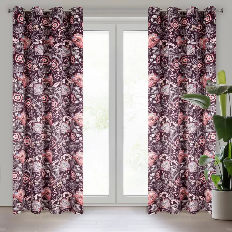 Zasłona MIREI z kwiatowym wzorem Eurofirany