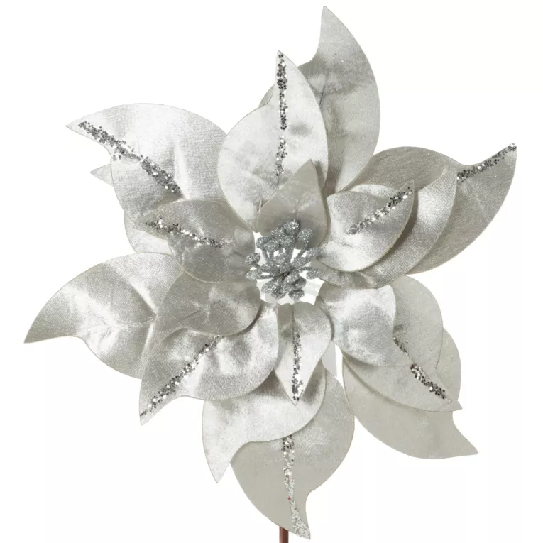 Kwiat świąteczny z welwetowej tkaniny Eurofirany