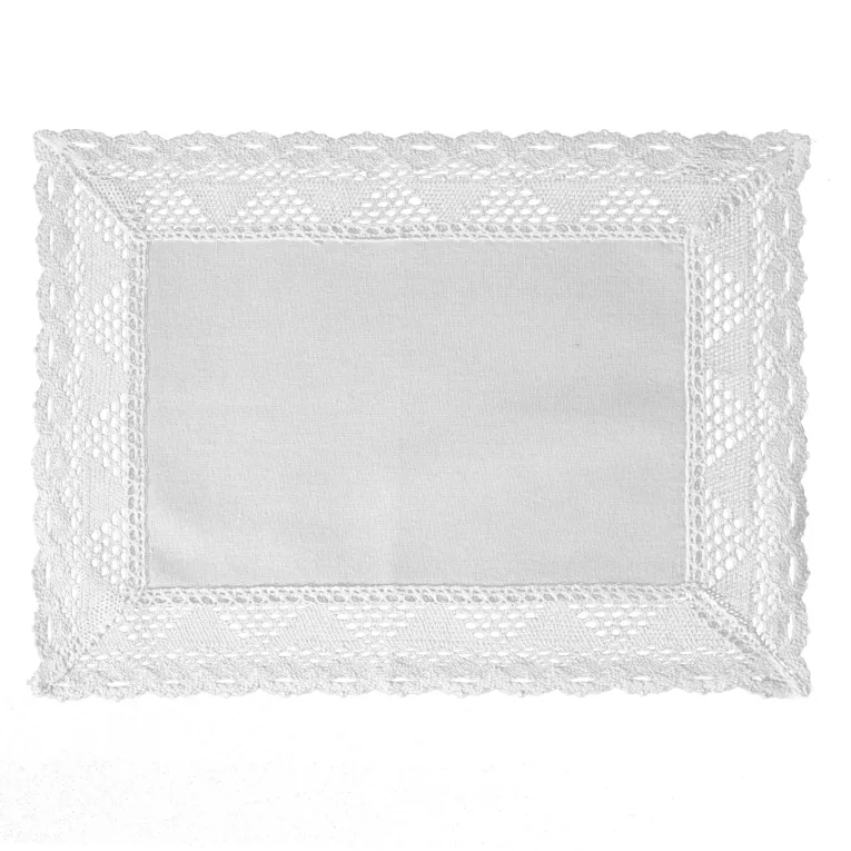 Komplet 4 szt. serwetek na stół 30x40 cm białe zdobione koronką - NATALY - Eurofirany