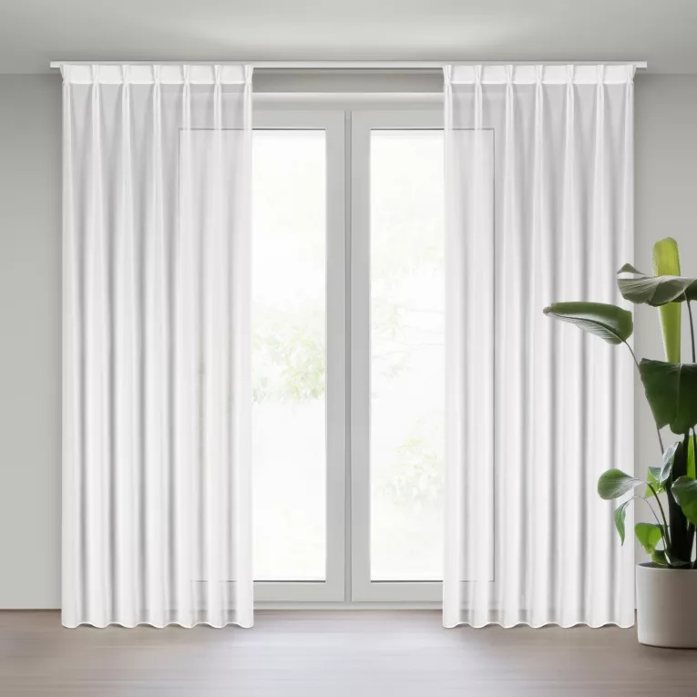 Firana biała z szyfonu 80x270 cm z systemem FLEX - RUBY Eurofirany