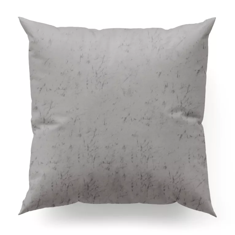 Poszewka szyta srebrna z miękkiej tkaniny welwetowej z efektem kreszowania, wykończona obciążnikiem