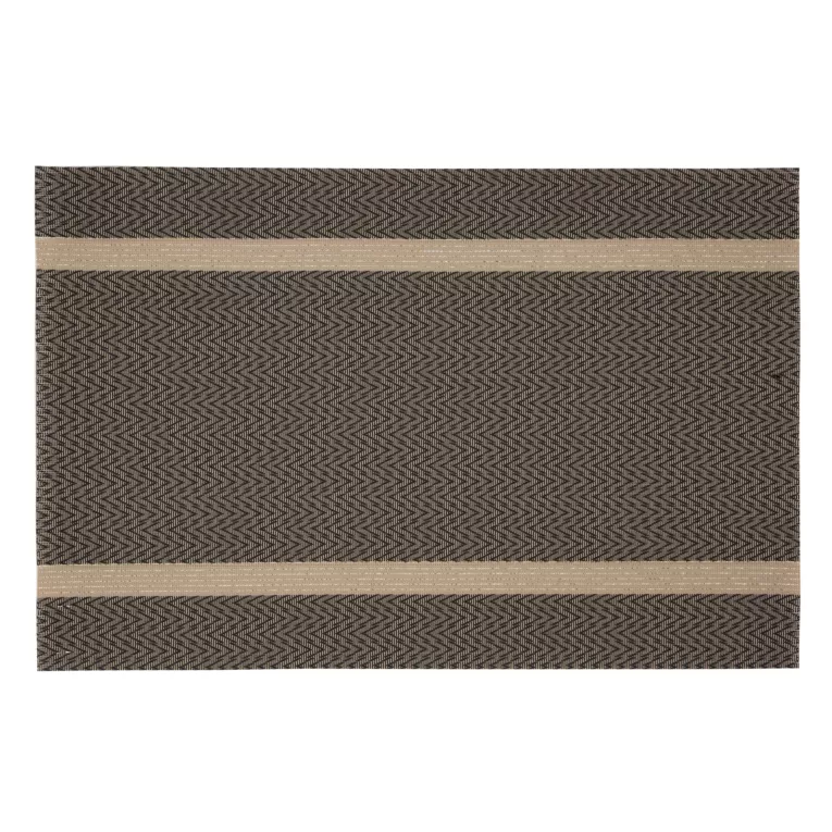 Podkładka na stół stalowo, złota 30x45 cm zdobiona pasami ELLA Eurofirany