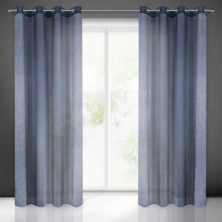 Firana REBECCA z etaminy o strukturze deszczyku wzór pionowy Eurofirany