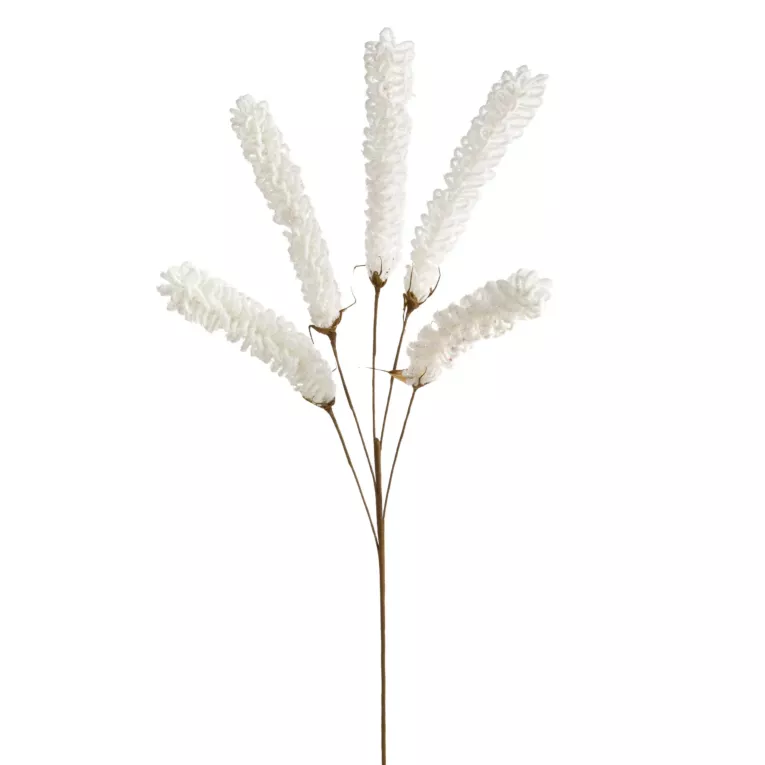 Kwiat sztuczny biały z plastycznej pianki foamiran 90 cm Eurofirany