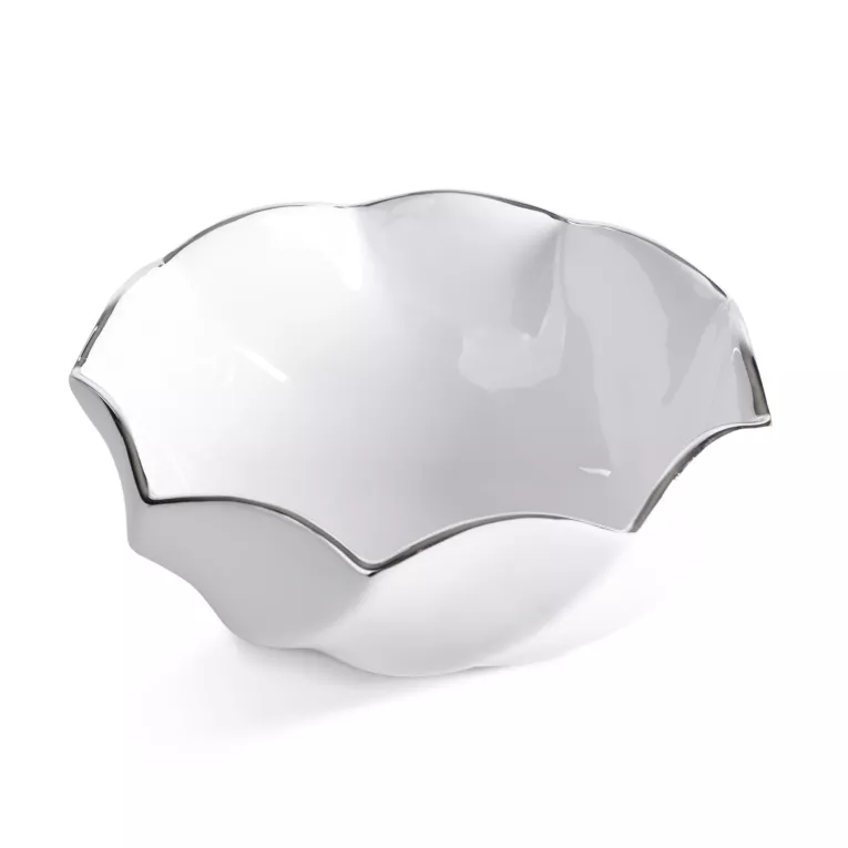 Misa dekoracyjna biało, srebrna 20x9 cm MELIA Eurofirany