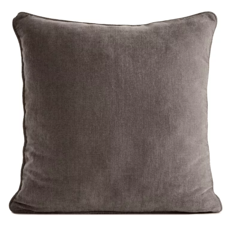 Poszewka na poduszkę 45x45 cm ciemnobeżowa z szenilowej tkaniny - VANI Eurofirany