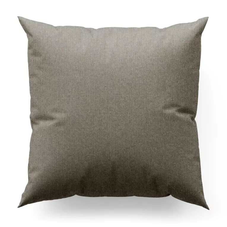 Poszewka szyta jasnostalowa z tkaniny o naturalnym splocie w stylu eko