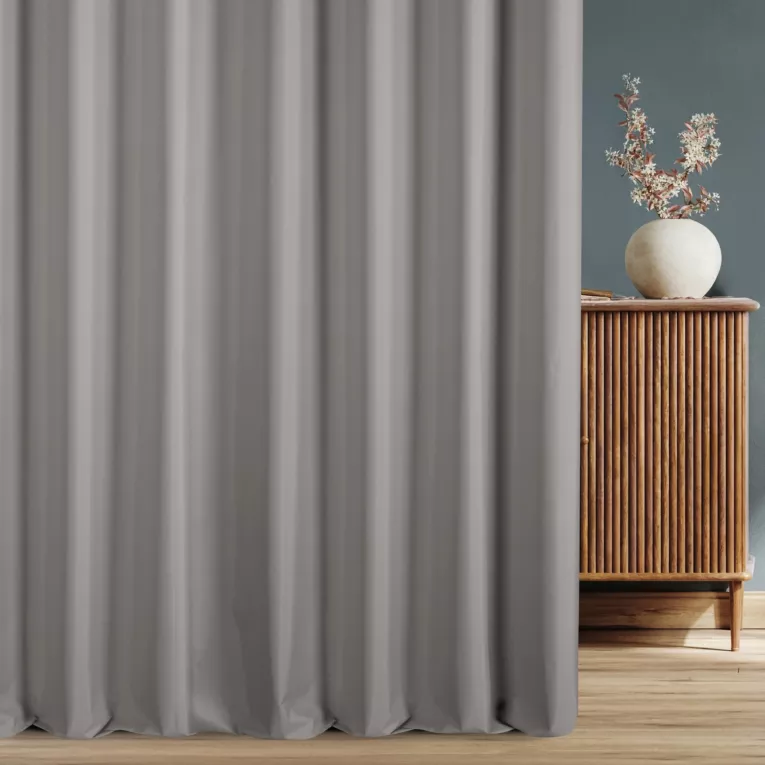 Zasłona szyta na taśmie fala stalowa z tkaniny zaciemniającej blackout 100% o właściwościach termoizolacyjnych