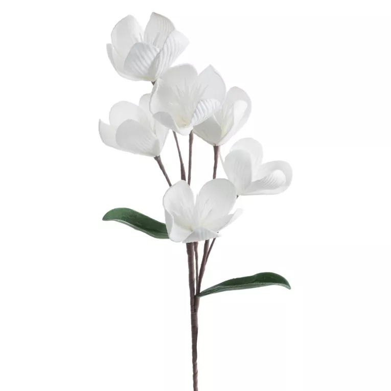 Kwiat sztuczny biały z plastycznej pianki foamiran 70 cm Eurofirany