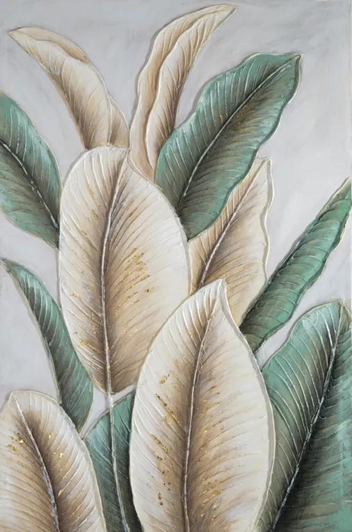 Obraz NATURE ręcznie malowane na płótnie egzotyczne liście