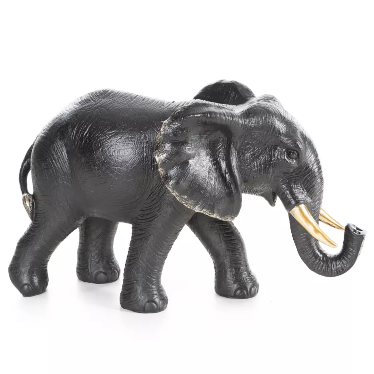 Figurka czarna Słoń 39x15x24 cm OLI Eurofirany