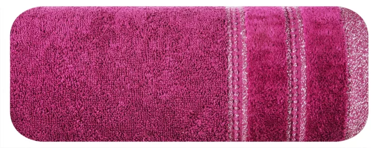Ręcznik do rąk 30x50 cm bawełniany kolor amarantowy z błyszczącą bordiurą 500 g/m2 GLORY 1 Eurofirany
