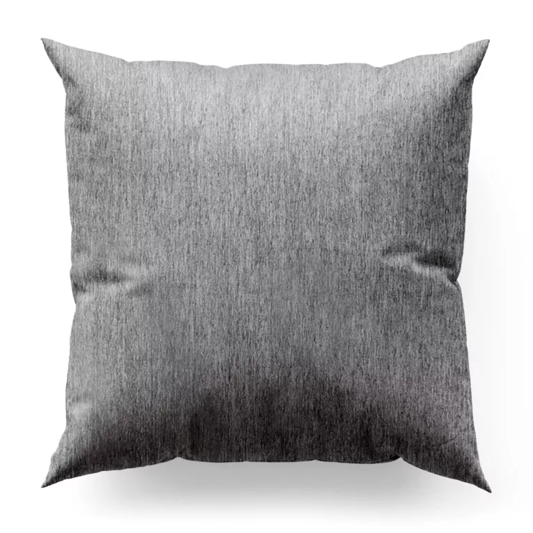 Poszewka szyta popielata z miękkiej szenilowej tkaniny z efektem melanżu