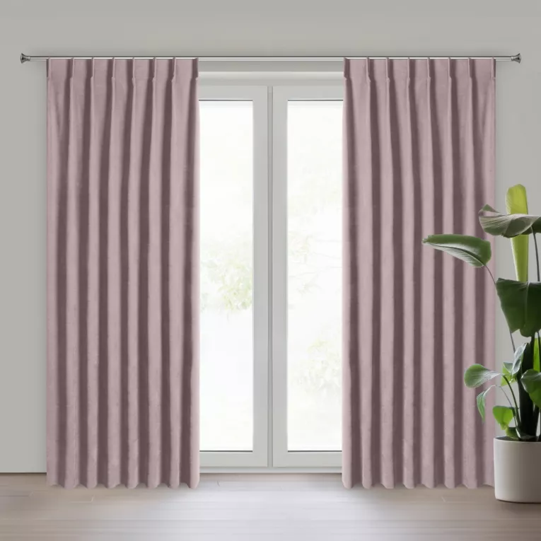 Zasłona wrzosowa z tkaniny welurowej 360x240 cm szerokość po zmarszczeniu flex 1:1,5 Dora Eurofirany