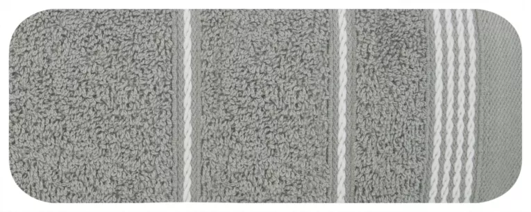 Ręcznik do rąk 30x50 cm bawełniany kolor jasnopopielaty ze stębnowaną bordiurą 500 g/m2 MIRA Eurofirany