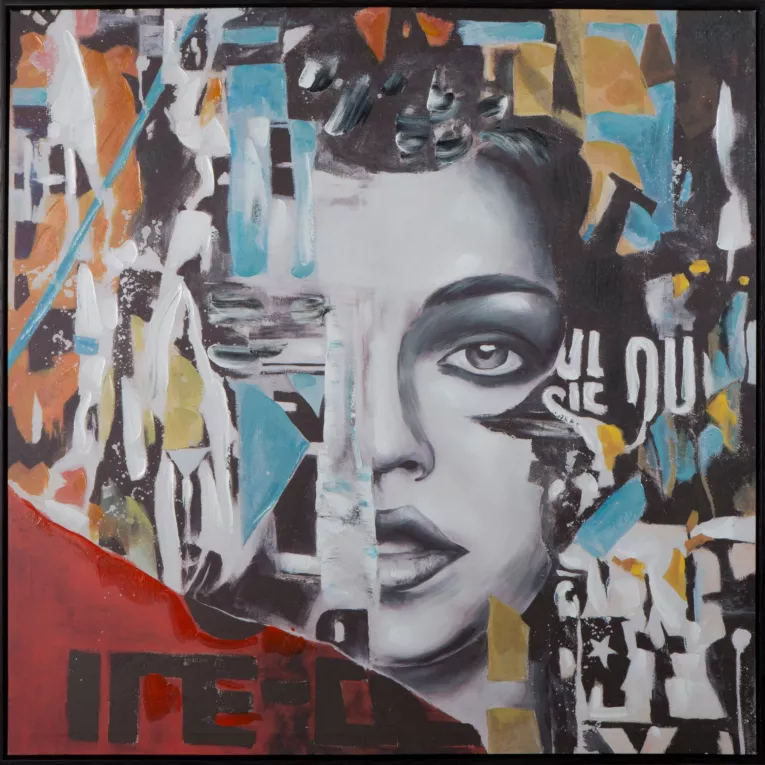 Obraz abstrakcyjny ręcznie malowany na płótnie portret kobiety