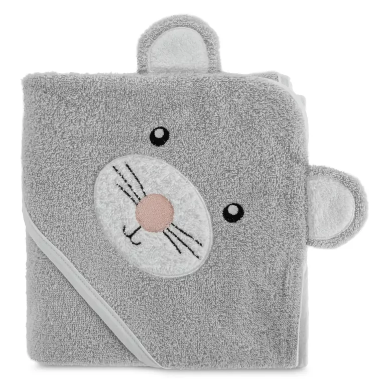 Ręcznik kąpielowy dziecięcy 100x100 cm bawełniany kolor srebrny 350g/m2 z kapturem BABY 71 Eurofirany