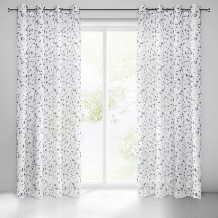 Zasłona OLIWIA z mikrofibry z motywem kwiatów Eurofirany