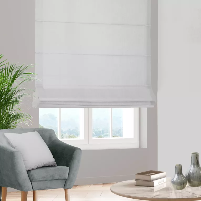 Roleta rzymska naturalna z gładkiej tkaniny typu dimout