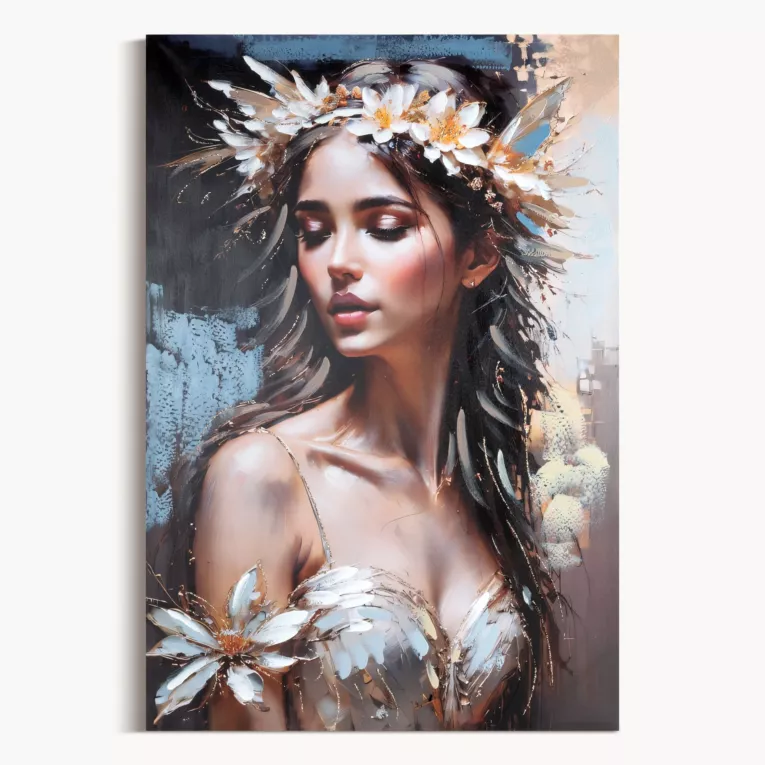 Obraz ręcznie malowany w eleganckiej kolorystyce Eurofirany