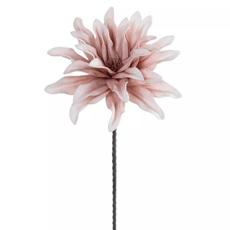 Kwiat sztuczny biały, jasnoróżowy z plastycznej pianki foamiran 60 cm Eurofirany