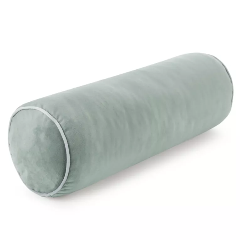 Poduszka dekoracyjna wałek 45 x 15 cm welwetowa szałwiowa zdobiony kontrastującą lamówką GAJA Eurofirany