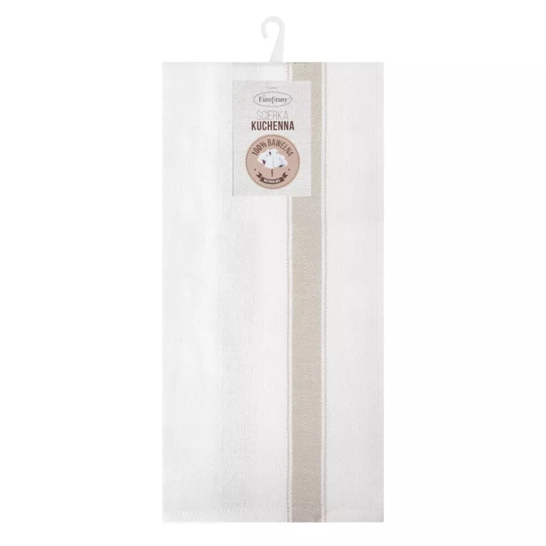 Komplet ściereczek kuchennych 2szt 50x70 cm bawełniany kolor beżowy w pasy 200 g/m2 SOFIA Eurofirany