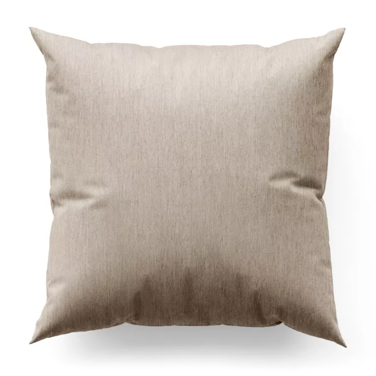 Poszewka szyta beżowa z miękkiej szenilowej tkaniny z efektem melanżu