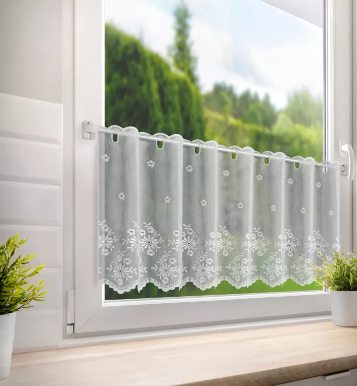 Tkanina firanowa zazdrostka z batystu z haftem Eurofirany