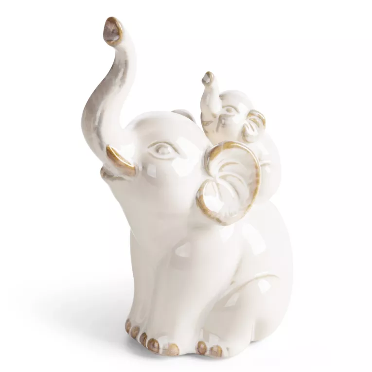 Figurka dekoracyjna słoń kremowa 13x9x20 cm AVANI Eurofirany