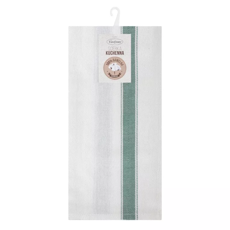 Komplet ściereczek kuchennych 2szt 50x70 cm bawełniany kolor zielony w pasy 200 g/m2 SOFIA Eurofirany