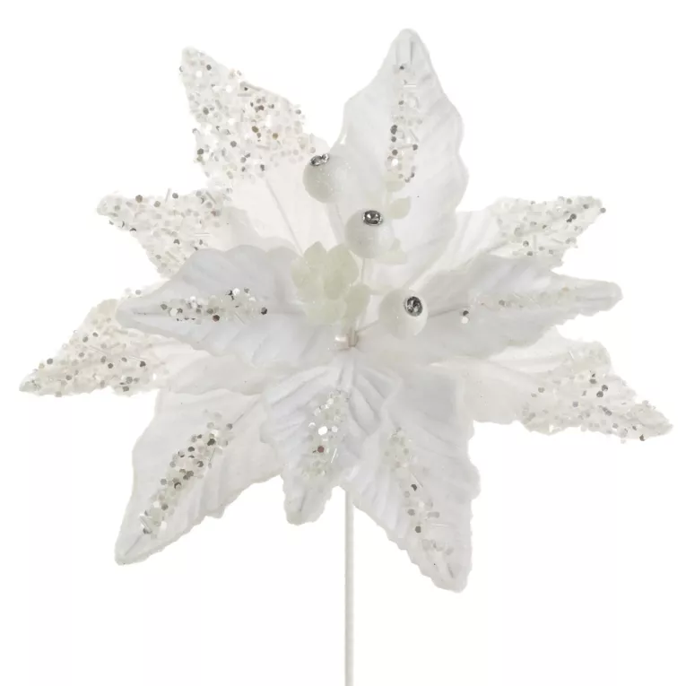 Kwiat świąteczny z dwóch rodzajów tkanin Eurofirany