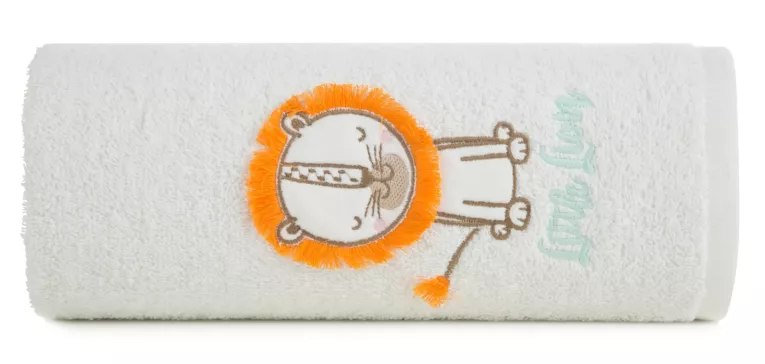 Ręcznik kąpielowy dziecięcy 50x90 cm bawełniany kolor biały z motywem lwa 400 g/m2 BABY 45 Eurofirany