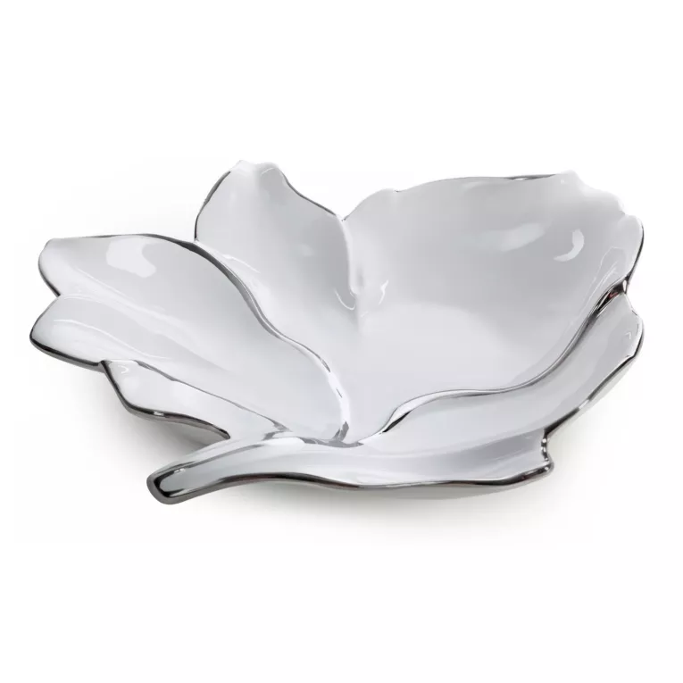 Patera dekoracyjna z glinki ceramicznej w kształcie liścia  NERIS 01 Eurofirany