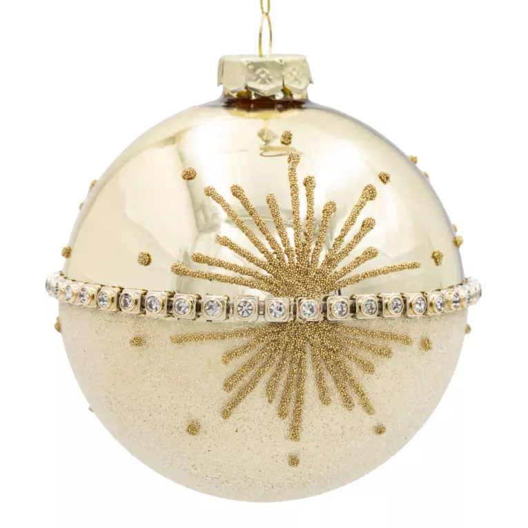 Klasyczna bombka choinkowa ręcznie zdobiona z dodatkiem kryształków Eurofirany