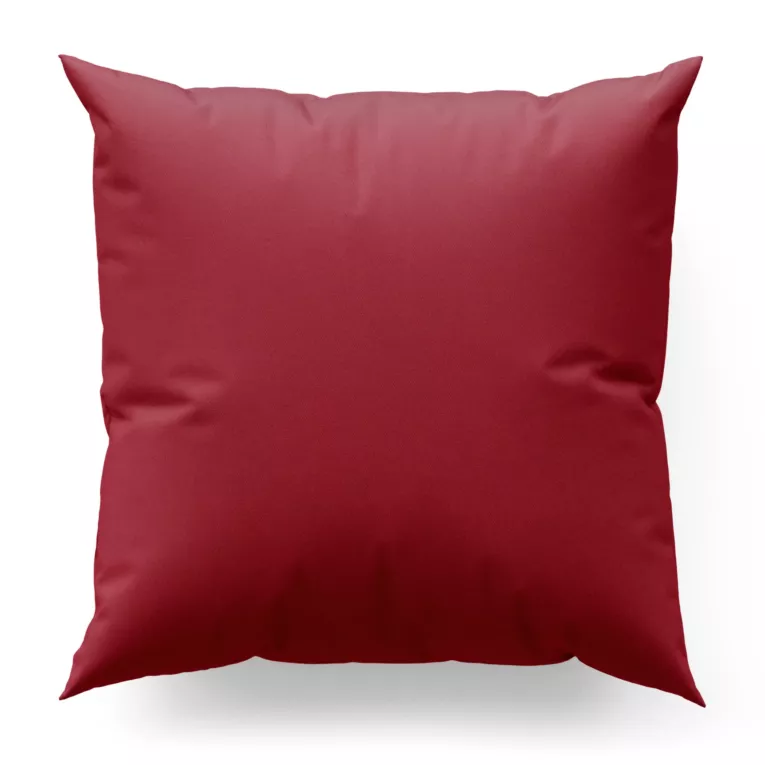 Poszewka szyta bordowa z gładkiej tkaniny zaciemniającej typu dimout wykończona obciążnikiem