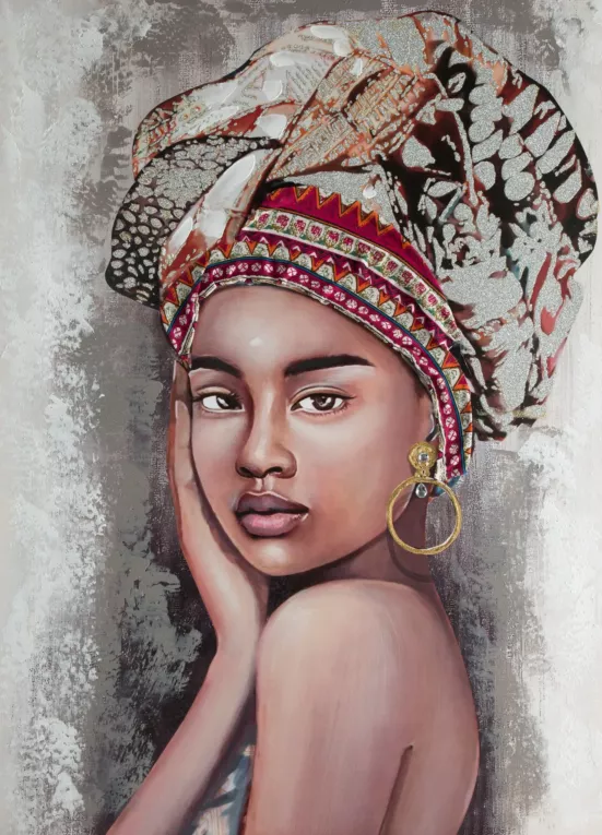 Obraz ręcznie malowany portret kobiety Eurofirany