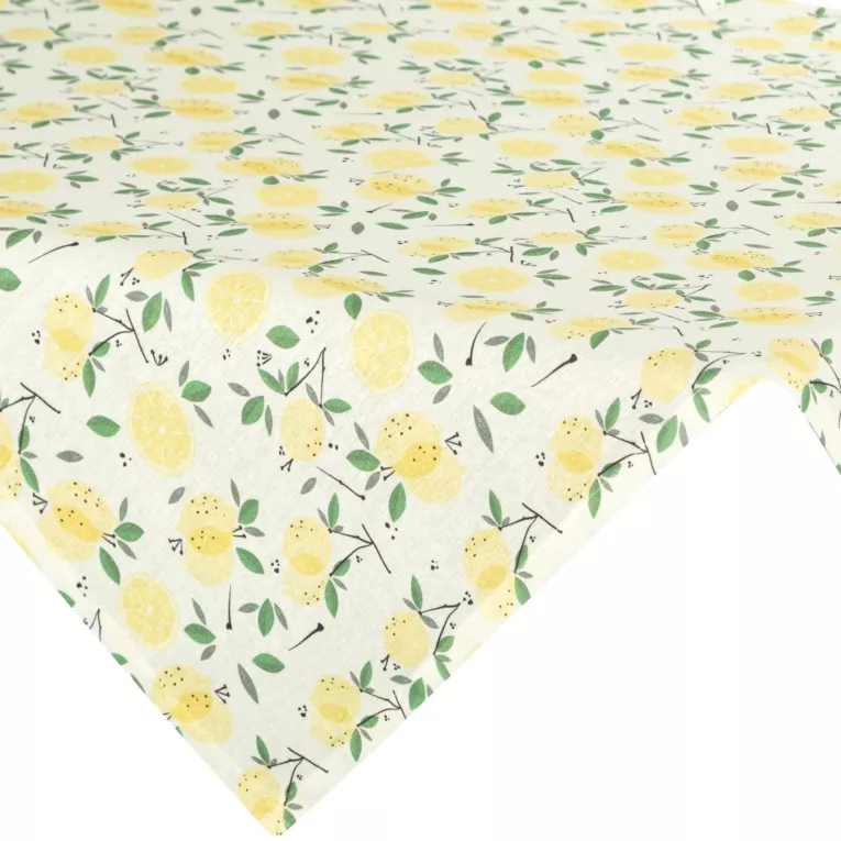 Obrus na stół plamoodporny 85x85 cm żółto, zielony w cytryny - LUNA Eurofirany