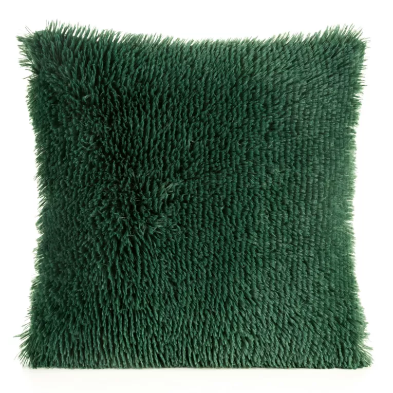 Poszewka na poduszkę 40x40 cm o strukturze miękkiego futra ciemnozielona TIFFANY DESIGN 93 Eurofirany