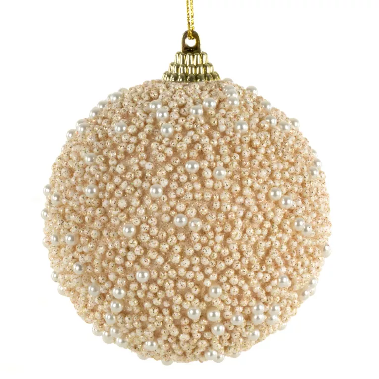 Dekoracyjna bombka choinkowa zdobiona drobnymi kuleczkami Eurofirany