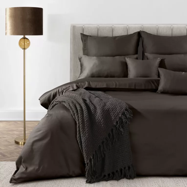 Pościel 160x200 cm z makosatyny bawełnianej kolor brązowy Eva Minge Eurofirany