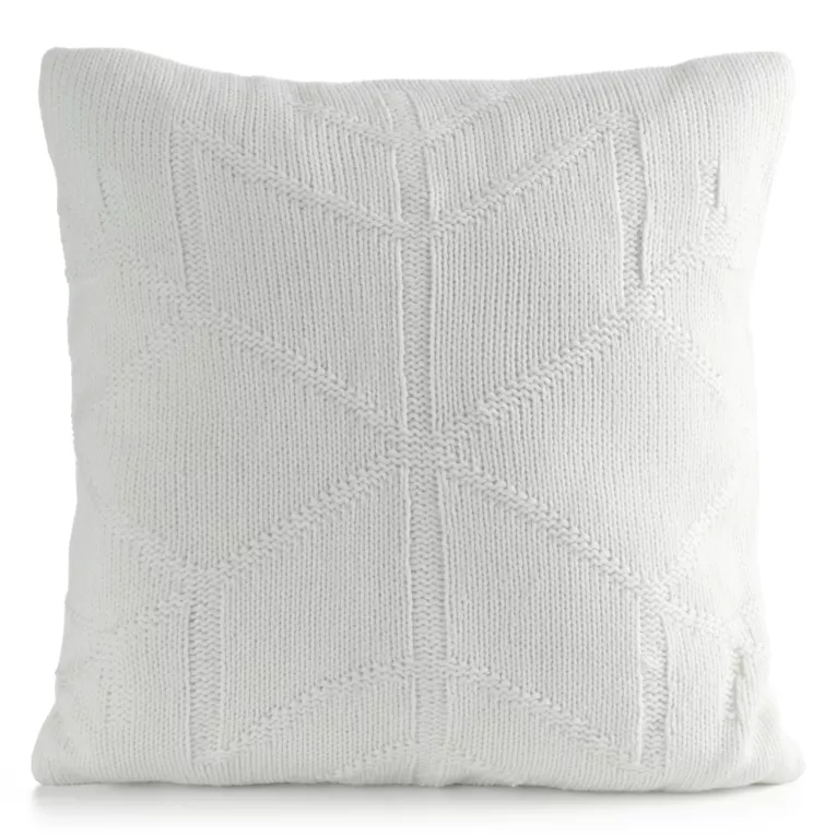 Poszewka na poduszkę 45x45 cm świąteczna o plecionej strukturze z mieszanki włókien biała Eurofirany