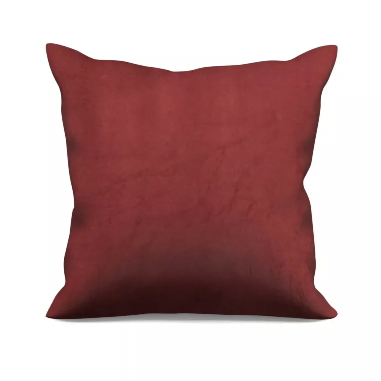 Poszewka szyta bordowa z miękkiej półmatowej tkaniny welwetowej