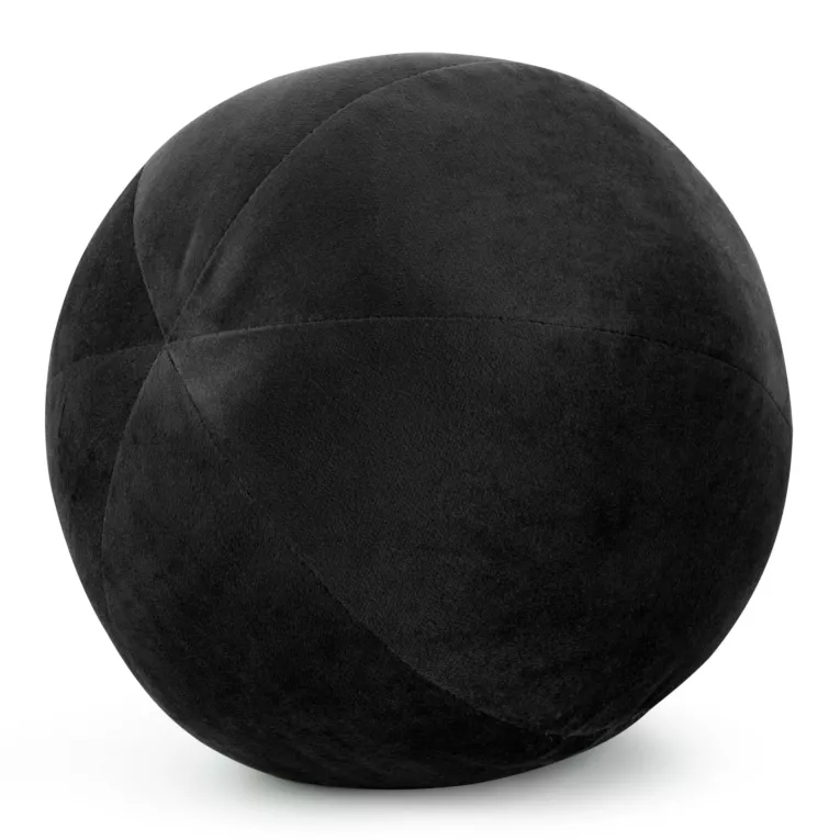 Poduszka dekoracyjna w formie kuli średnica 24 cm welwetowa czarna GAJA Eurofirany