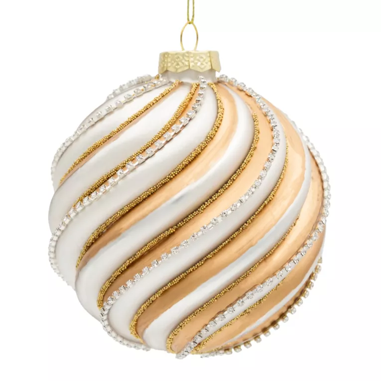 Klasyczna bombka choinkowa ręcznie zdobiona wytłaczanym wzorem Eurofirany