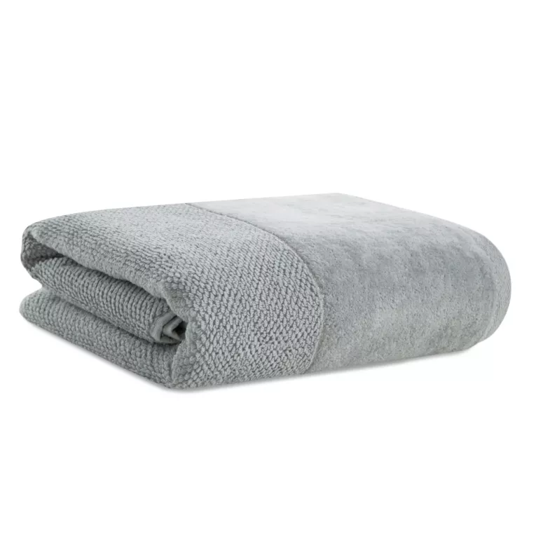 Ręcznik kąpielowy 50x90 cm bawełniany kolor srebrny z welwetową bordiurą 550 g/m2 ARIA Eurofirany