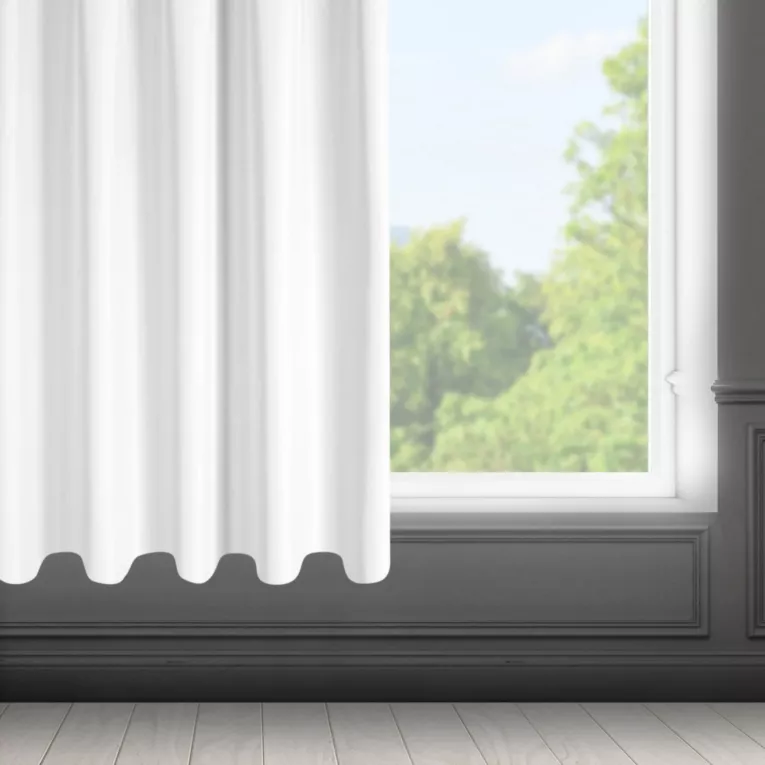 Zasłona biała z matowej gładkiej tkaniny 140x175 cm taśma RITA Eurofirany