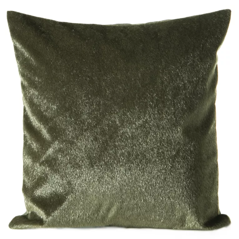 Poszewka na poduszkę 45x45 cm z futerka z krótkim włosem oliwkowa PELO ELLA LINE Eurofirany