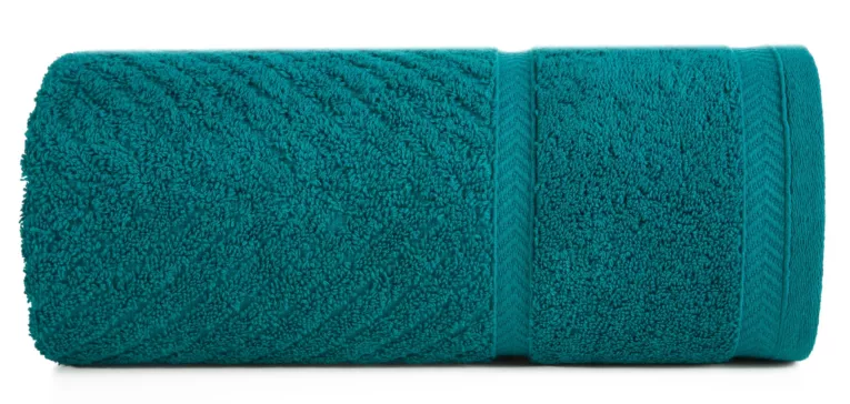 Ręcznik do rąk 30x50 cm bawełniany kolor turkusowy ze wzorem zygzaka 500 g/m2 KALIA Reina Line Eurofirany