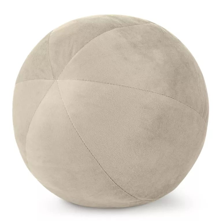 Poduszka dekoracyjna w formie kuli średnica 24 cm welwetowa jasnobeżowa GAJA Eurofirany